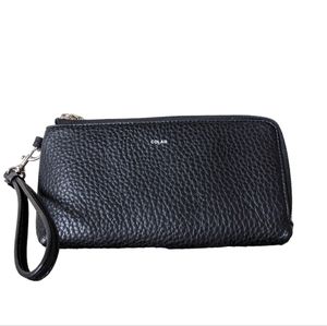 CO-LAB Black Pebbled Wristlet Clutch Bag